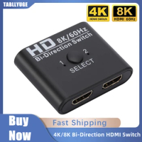 8K HDMI-Compatible Switch Splitter Bi-Direction 1x2/2x1 4K HDMI-compatible Switcher 2 in1 Out for PS4/3 TV Box Switcher Adapter