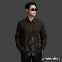 MANYURA MAHOGANY Kemeja Batik Pria lengan panjang dan lengan Pendek Katun Prima Premium Lapis Furing