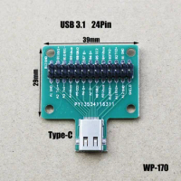 1Piece TYPE-C Female seat Test Board Double-sided Plug Pin 24P Female seat to 2.54 USB 3.1 Data cCable Transfer WP-170