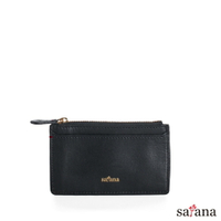【satana】Leather 不簡單迷你錢包 黑色 SLG0630 | 包包 皮革包 皮包 皮革錢包 錢包