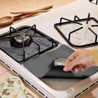 1/4pcs Protectors Reusable Gas Stove Burner Covers Kitchen Mat Gas Stove Stovetop Protector Cleaning Pad Liner Cover Gas Stove