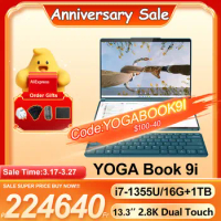 2023 Lenovo YOGA Book 9i Slim Laptop Integrated Graphics i7-1355U 16GB+1TB Dual Screen Touch Handwriting 2.8K 360° Flip Notebook