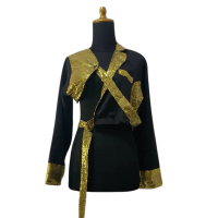 blazer krop korea glamor dan elegant Wanita Hitam Outer Panjang