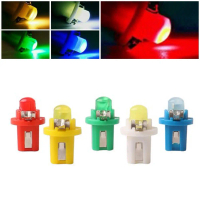หลอดไฟ LED, T5 B8.5D 5050, สำหรับหลอดไฟ LED รถ SMD, ไฟแดชบอร์ดเครื่องมือ, 1 ชิ้น