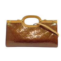 LOUIS VUITTON LV 路易威登【再降價】棕色 漆皮皮革 VERNIS ROXBURY DRIVE 肩背包 M91995 【二手名牌BRAND OFF】