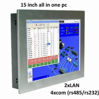 15 Inch Touch Screen Industrial Panel PC Intel CPU with 4Gb Ram 64GB SSD 2*LAN for POS Terminals Tablet AIO All In One Computer