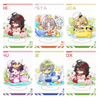 Cute Anime Nijisanji Rainbow Society Vtuber Figures Vox MYSTA SHU IKE LUCA Cosplay Swim Ring Acrylic Stand Model Fans Xmas Gifts