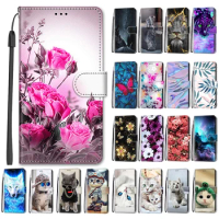 Flower Pattern Flip Case For Samsung Galaxy A04 4G A03 Core A03s A 04 SM-A045F A032 Wallet Leather Phone Case Stand Book Cover