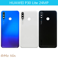 New Glass Housing For Huawei P30 Lite 24MP Back Battery Cover Rear Door Case Panel Replacement part with Camera lens