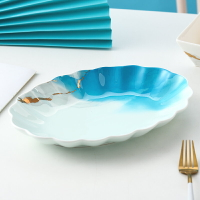陶瓷魚盤家用特大號橢圓蒸魚盤碟子創意中國風加深防燙魚盤壽司盤
