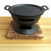 portable Roast bbq grill table barbecue grill commercial charcoal barbecue stove restaurant home outdoor bbq stove With wooden