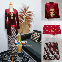 [1 Set] Kebaya + Jarik Instan, Body panjang Cantik, Tanpa Bros - Motif Parang Garuda | Standar