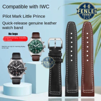 Leather Watch Strap For IWC Pilot Little Prince Mark IW388103 IW378005/003/001 Men‘s Quick Release Cowhide Watch Band 20MM 21MM