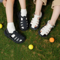 Girls' Sandals Summer 2023 New Children's Jelly Shoes Fashion Baby Kids Princess Beach Shoes Boys' Roman Woven TPU Shoes