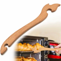 Oven Rack Puller Wooden Oven Rack Push Pull Tool Prevent Scalding Safely Long Handle Toaster Oven Air Fryer Accessories Kitchen
