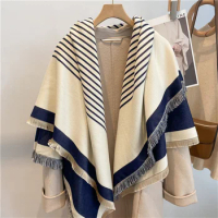 Classic Striped Cashmere Soft Throw Blanket Winter Wraps Shawl Scarf For Sofa Home Car Airplane
