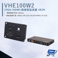 昌運監視器 HANWELL VHE100W2 VGA/HDMI 面板型延長器 解析度4K2K
