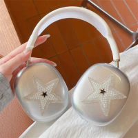 Korea Kawaii 3D Star Pearl Protective Case For Apple Airpods Max Earphone Case Clear Silicone Headphone For Airpods Max Cover