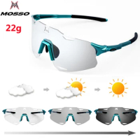 MOSSO Men Women Mtb Road Bike Bicycle Eyewear Cycling Glasses New Photochromic Outdoor Sports Sunglasses Goggles UV400 Only 22g