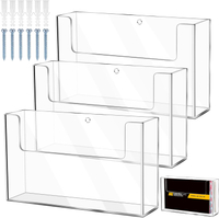 Post Card Holder Display Stand 6 x 4 Inch Wall Mount Index Clear Acrylic Organizer Small Brochure Ha