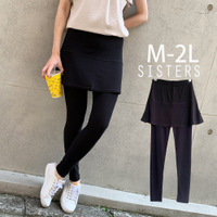SISTERS MIT顯瘦又涼感的假兩件短裙內搭褲裙 長褲/M-2L