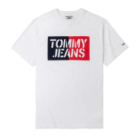 【Tommy Hilfiger】TOMMY 經典印刷文字圖案短袖T恤 上衣-白色(平輸品)