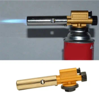Metal Electronic Ignition Copper Flame Gun Butane Gas Burners Maker Torch Lighter For Outdoor Camping Picnic Cooking Welding