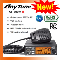 2024 NEW AnyTone AT-500M II VOX Mobile CB Radio for Truck 12/24V AM/FM 26-27Mhz, Noise reduction, WX weather channel Car Radio