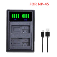 NP-45 np-45a LCD Dual USB Charger for FUJIFILM instax SHARE SP-2 instax mini 90 FinePix XP120 XP130 XP140 JV255 Z35 BC-45C