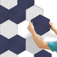 12Pcs Hexagon Acoustic Panels Beveled Edge Sound Proof Foam Panels 14X13X0.4Inch Sound Proofing Padding For Studio