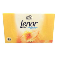 英國 Lenor 烘乾機用衣物清香片 夏天微風款 (黃色 每份34片