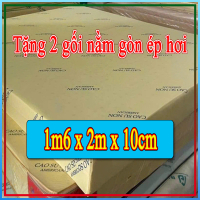 Nệm 1m6 x 2m x 10cm Tặng 2 gối nằm gòn ép hơi - Loại thẳng - Nệm cao su non American -  1m6x2m natur