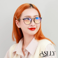 【ASLLY】A1019輕量線條眉框濾藍光眼鏡