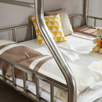 上下鋪鐵架床304不銹鋼兒童傢用高低床雙層鋼架子母床臥室1.2