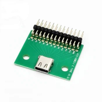 USB3.1 Type-C female test board 24P with PCB 2.54mm pin header female test data cable