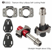 Ultra-light Titanium Alloy Lollipop Self-Locking Pedal Steel Shaft/Titanium Shaft Tripellin Bicycle Lock Pedal For Road Bike