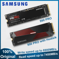 Original SAMSUNG SSD 990 PRO with Heatsink PCIe4.0 NVMe SSD 1TB 2TB Internal Solid State Disk for PS5 Mini PC Gaming Hard Drive