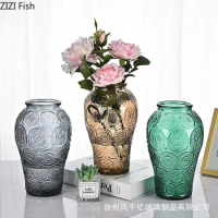 Chinese Style Home Decoration Art Glass Vase Hydroponic Vase Decoration Living Room Table Decoration Flower Arrangement