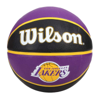 WILSON NBA隊徽系列 湖人隊橡膠籃球#7-訓練 室外 7號球 WTB1300XBLAL 黑紫黃白