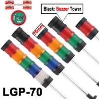 70mm Signal Alarm caution indicator Industrial Stack Tower warning light Steady/Flash/Rotary Lamp LED for Machine 24V220V Buzzer