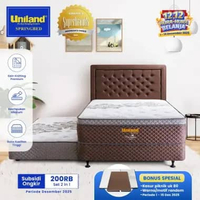 Uniland Springbed 2 in 1 Rivera Plushtop Lorenz - Kasur Spring Bed Matras 2in1 90 x 200 Midnight Blu