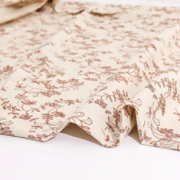 140x50cm Vintage Floral Printed Linen Fabric Elegant Polyester Linen Handmade DIY Curtains Tablecloth Sofa Cloth Sewing Fabric