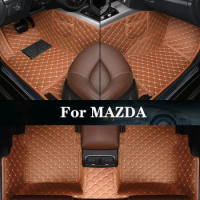 New Side Storage Bag With Customized Leather Car Floor Mat For MAZDA Mazda 2/3 BT50 CX-3 CX-5 CX-7 CX-9(5seat) CX-30 Auto Parts