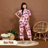 Cleopatra Pakaian One Set Setelan Stelan Baju Bju Tidur Piyama Piama Lengan Pendek Celana Panjang An