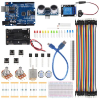 Starter Kit for Arduino Uno R3,Uno R3 Breadboard Resistors LED Lights DC motor Buzzer Uno R3 Starter Kit for Schooling Education
