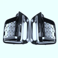 For-BMW X3 G01 X4 G01 G02 G08 2018-2020 Front Fog Light Grille Frame Trim Protector Exterior Cover (with Fog Lamp Hole)