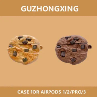 3D Cartoon Cookie Earphone Case For AirPods 1 2 3 Cute Chocolate Biscuit iPhone Headset Cover For Air Pods Pro Silicone Shell