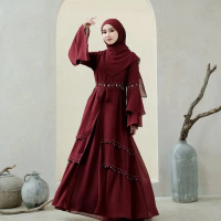 Abaya Cantik Moana Gamis Abaya Kondangan Bahan Ceruty Mix Payet Mutiara Gamis Pesta Terbaru