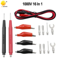 16pcs in 1 set Universal Digital Multimeter Probe 90cm Needle Tip Probe Test Leads Pin Wire Pen Cable Test Line Assortment Kit