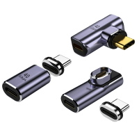 【易控王】USB4.0 Type-C公磁吸頭 直頭/彎頭/T型 8K 40Gbps QC4.0 (40-749-01)